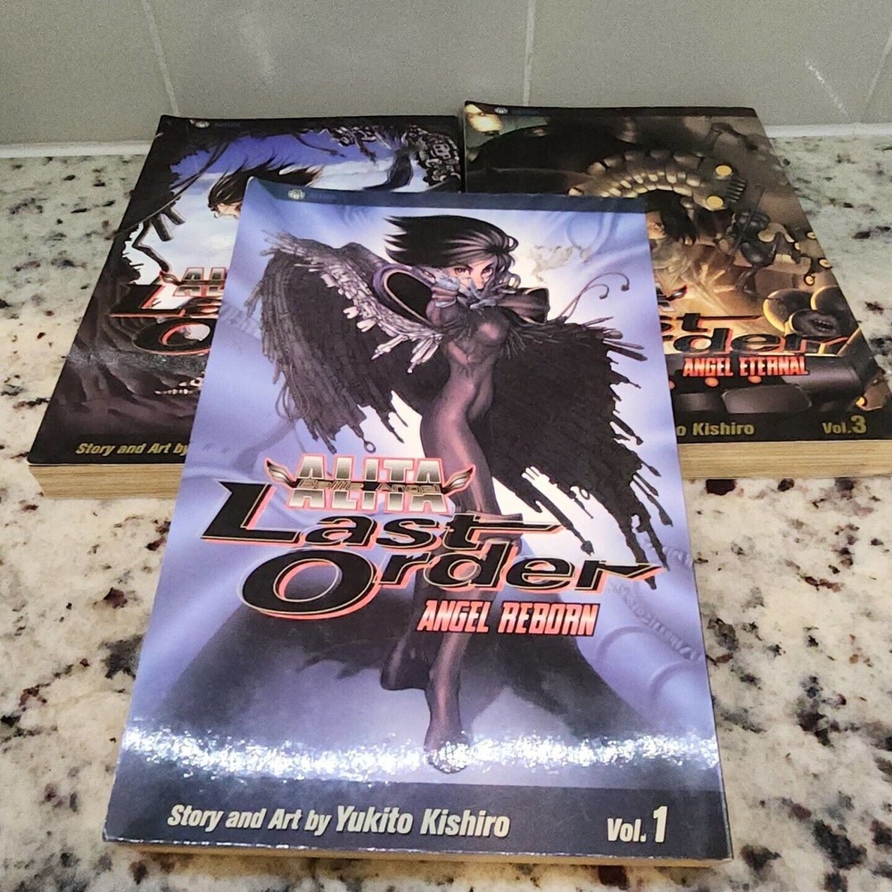 Battle Angel Alita Last Order Manga Books Volumes 1, 2, and 3 Angel Reborn